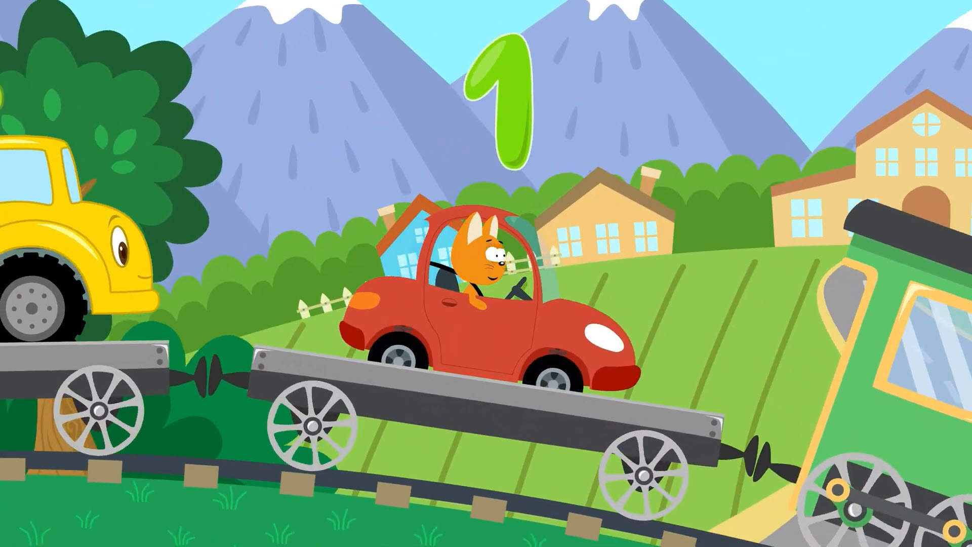 Baby Train Carrying Cars - Learn counting to five