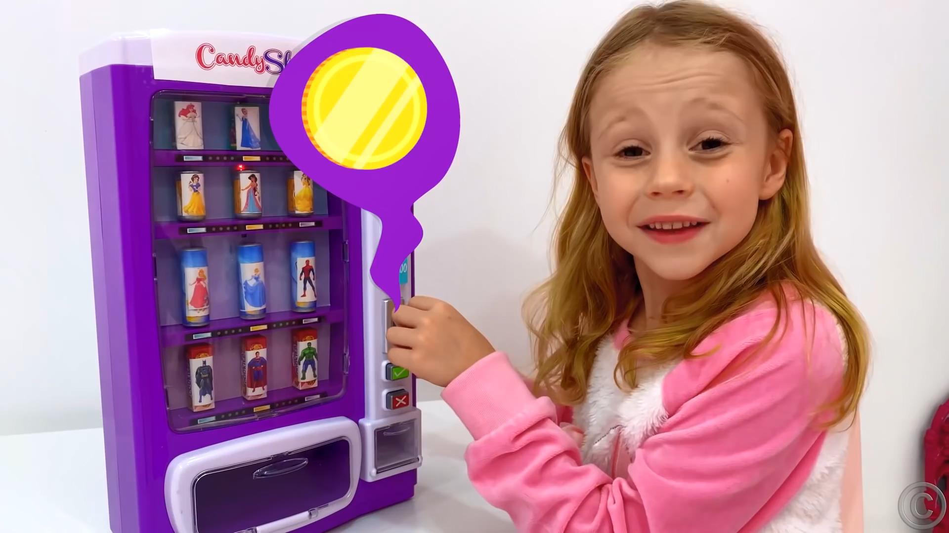 Nastya pretend play with vending machine
